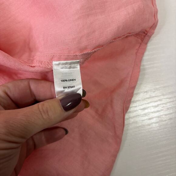 J. Jill Light Pink 100% Linen Casual Button Down Shirt Size XL XX0963 - Picture 7 of 8